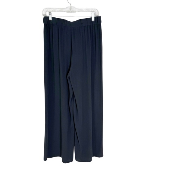 Eileen Fisher 100% Silk Georgette Crepe Wide Gray Leg Pant Size S - Picture 4 of 12